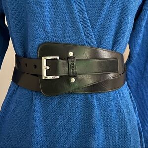 Prada Black Corset belt Double Wrap Women’s leather Belt XL 90cm/36”
